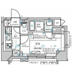 ディアレイシャス今池 1Kの間取図画像