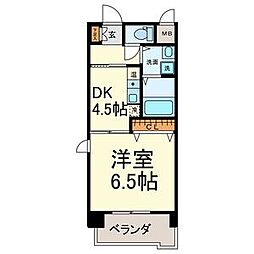 ボヌール千代田 1DKの間取図画像