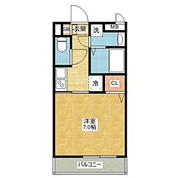 スカイコート御器所 1Kの間取図画像