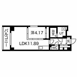 GRANDUKE大曽根 1LDKの間取図画像