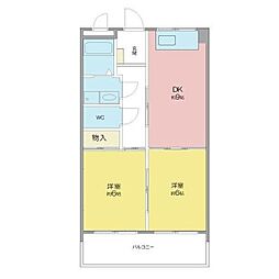 サンメゾン平針 2DKの間取図画像