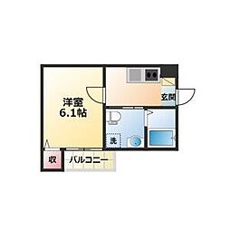 スマイル栄 1Kの間取図画像