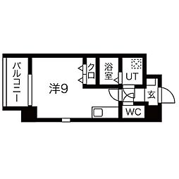 アレーヌコート金山 ワンルームの間取図画像