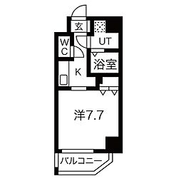 シェモア泉 1Kの間取図画像
