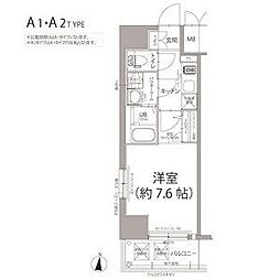 エスリード栄ラ・ヴィ 1Kの間取図画像