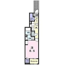 グランドソレーユ菅田 1Kの間取図画像