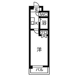 ジュネス藤原 1Kの間取図画像