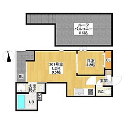 グランティック志賀本通南 1LDKの間取図画像