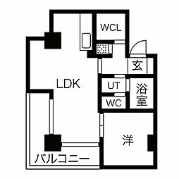 オズアロッジオ 1LDKの間取図画像