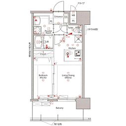 MAXIV新栄 1LDKの間取図画像
