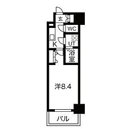 エスリード泉プレステージ 1Kの間取図画像