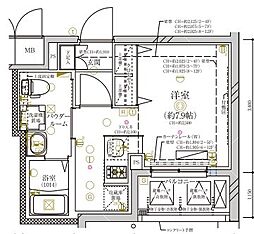 ディアレイシャス金山 ワンルームの間取図画像