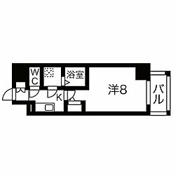 エスリード栄ザパーク 1Kの間取図画像