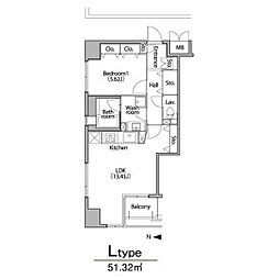 グランアベニュー栄 1LDKの間取図画像