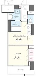 エスカルコート 1DKの間取図画像