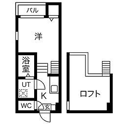 クレール・k・桜山 1SKの間取図画像