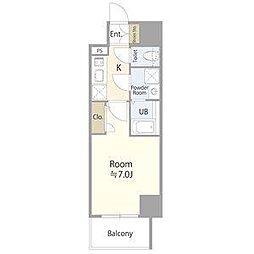 エスリード桜山ル・ヴェール 5階1Kの間取り