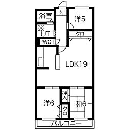 パビヨン徳川 3LDKの間取図画像