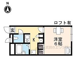 レオパレスIRISCOURT 1Kの間取図画像