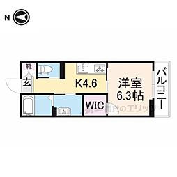 シャーメゾン王寺駅前 1DKの間取図画像