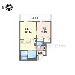 シャトードール リュミエール 1LDKの間取図画像
