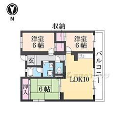 まあぁろーマンション 3LDKの間取図画像