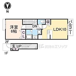 プロムナード2 1LDKの間取図画像