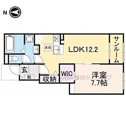 ハイフィールド3 1LDKの間取図画像