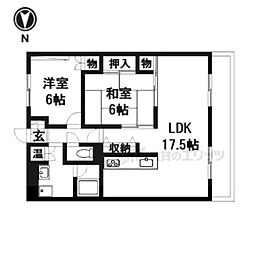 グランドパレス奈良 2LDKの間取図画像