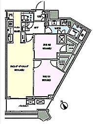 勝どきザ・タワー 2LDKの間取図画像