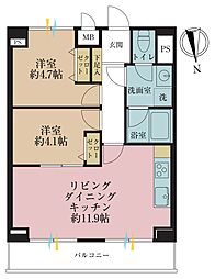菱和パレス小竹向原 2DKの間取図画像