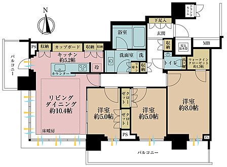 2LDK 間取り