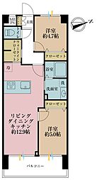 グローイン新宿御苑 2LDKの間取図画像