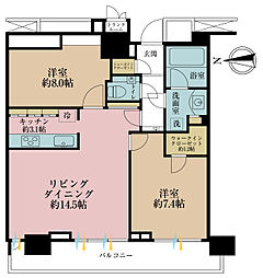 ザ・パークハウス晴海タワーズクロノレジデンス 2LDKの間取図画像