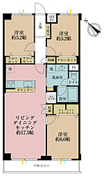 パークサイド武蔵小杉 3LDKの間取図画像