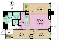 ザ・パークハウス晴海タワーズクロノレジデンス 3LDKの間取図画像