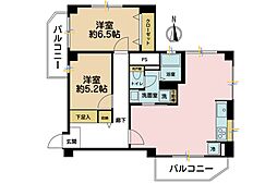 中落合東豊エステート 2LDKの間取図画像