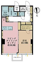 日興パレス高田馬場 1LDKの間取図画像