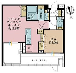 サンウッド浜田山 1LDKの間取図画像