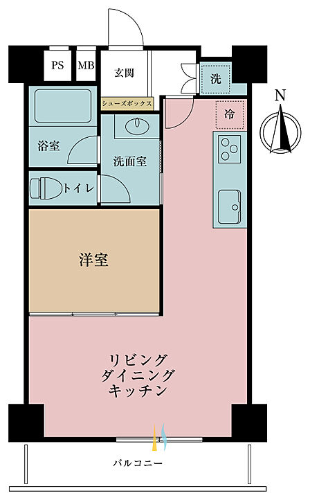 1LDK 間取り
