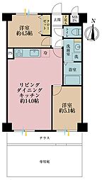 ストーク高田馬場二番館 2LDKの間取図画像