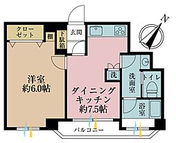 ヴィラ江古田 1DKの間取図画像