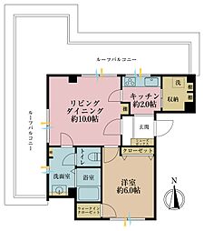 平河マンション 1LDKの間取図画像