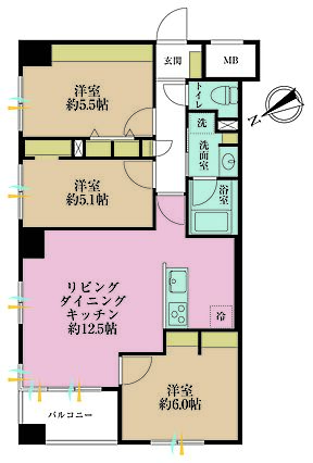 3LDK、専有...