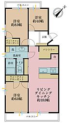 南砂一丁目エステート1号棟 3LDKの間取図画像