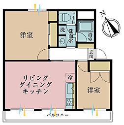高円寺日東マンションB 2LDKの間取図画像