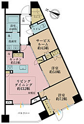 パークハウス東中野リヴゴーシュ 2SLDKの間取図画像