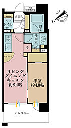 グローベルザ・リミテッド四ツ谷 1LDKの間取図画像