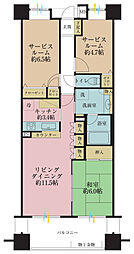 コスモ上野パークサイドシティ 1SLDKの間取図画像