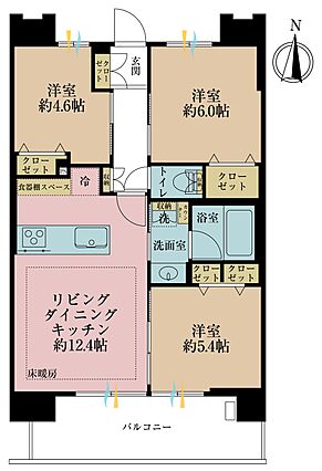 3LDK、専有...